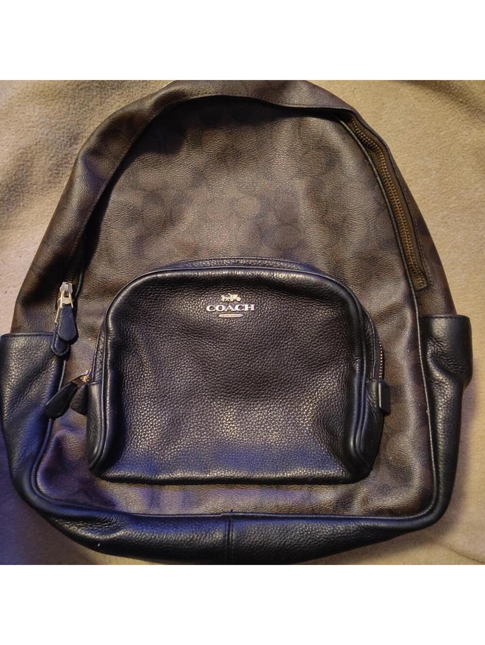 COACH Large Court Backpack In Signature Canvas in Brown/Black $498